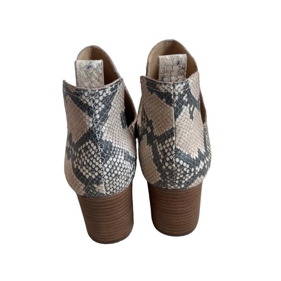 Lucky Brand Jabilo Snake Print Leather Block Heel Western Booties Size 6.5 - Picture 6 of 14